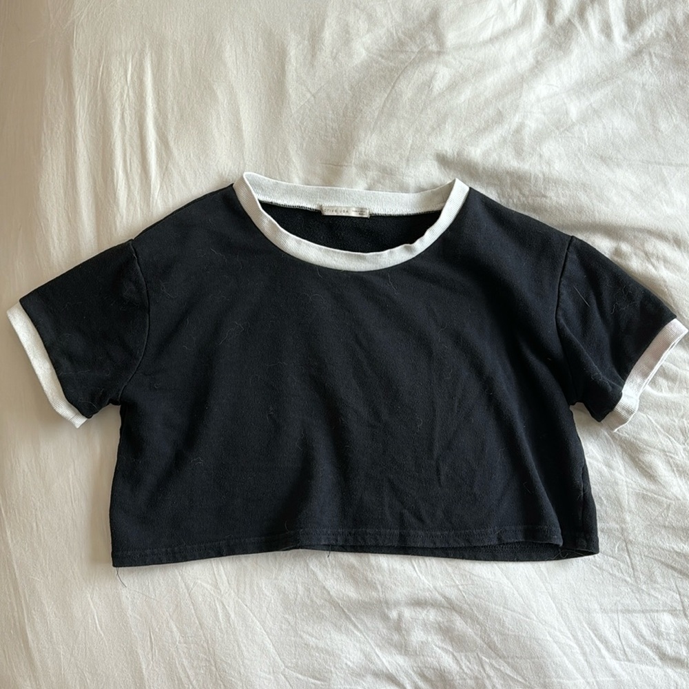 Active USA Cropped Black Sporty Tee